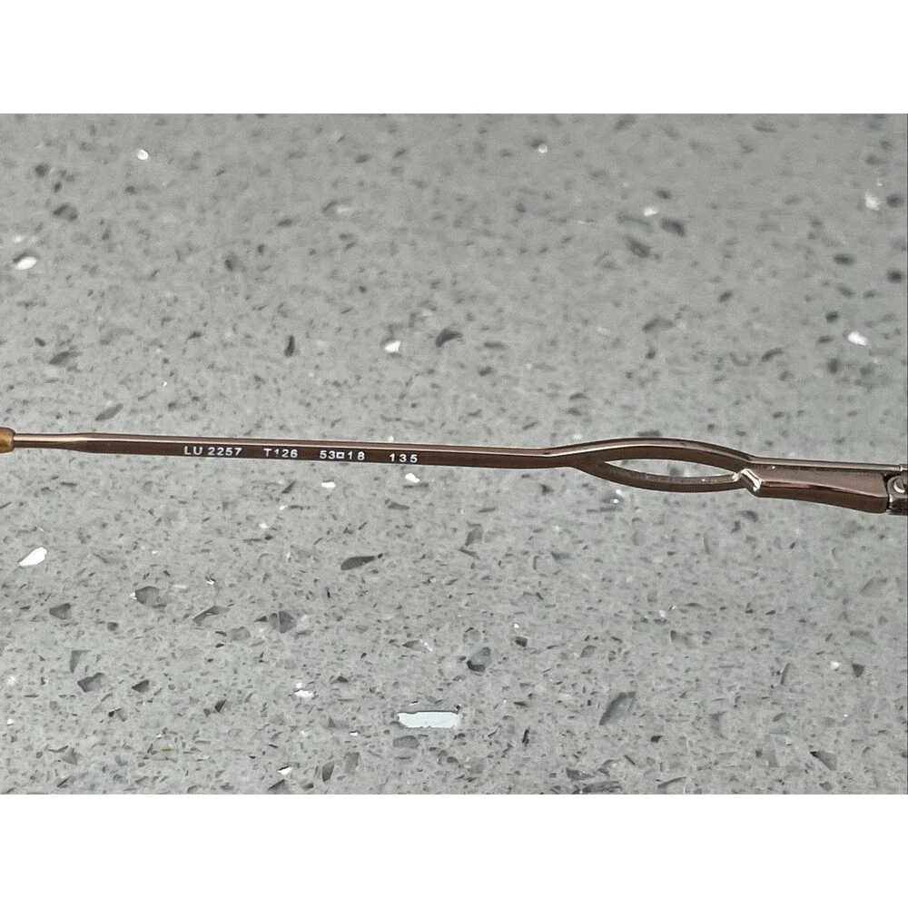 Luxottica LU 2257 T126 Eyeglasses Frames ONLY Brown half rim 53-18-135 Italy